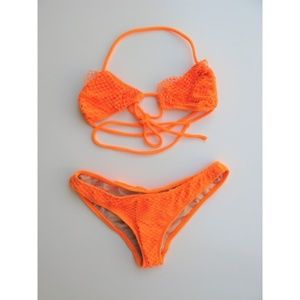 Tyler Rose Fever Mesh Bikini Top & Bottom M NWOT